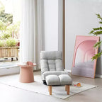 Fauteuil de sol pivotant FurnitureR avec pouf, chaise longue inclinable réglable avec repose-pieds, chaise de méditation et de jeu pour salon ou chambre à coucher
