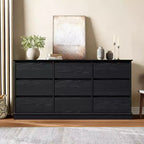 Commode 9/12 tiroirs pour chambre à coucher, commode à tiroirs profonds, grande commode pour placard avec plateau large, commode en bois