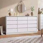 Commode 9/12 tiroirs pour chambre à coucher, commode à tiroirs profonds, grande commode pour placard avec plateau large, commode en bois
