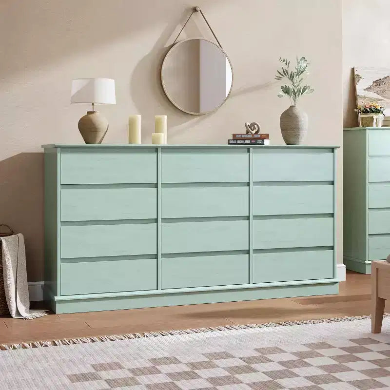 Commode 9/12 tiroirs pour chambre à coucher, commode à tiroirs profonds, grande commode pour placard avec plateau large, commode en bois