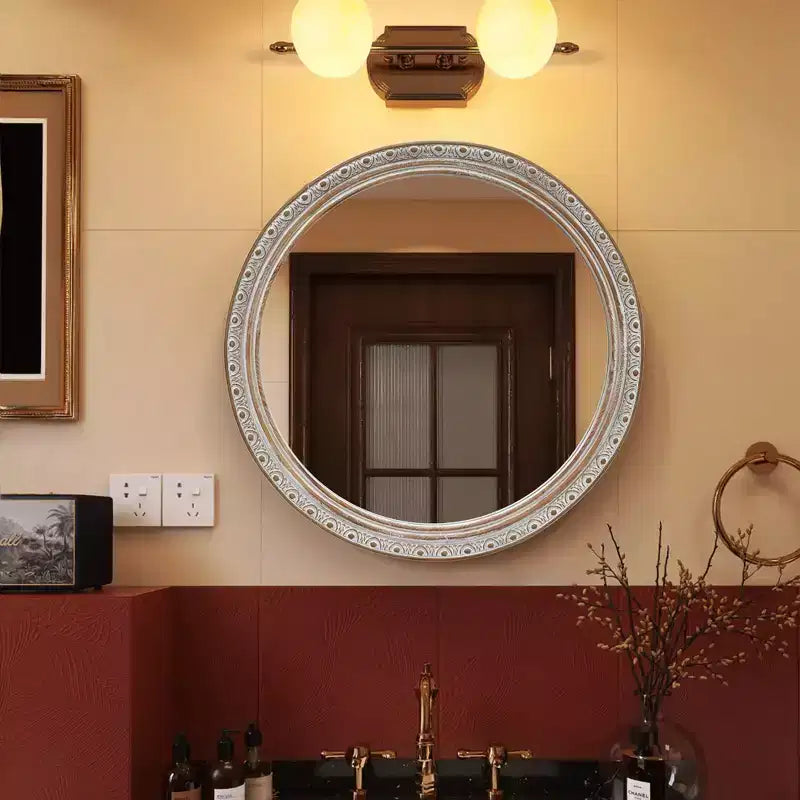 GDFStudio Valemont 23,6 Miroir mural rond orné à cadre vieilli