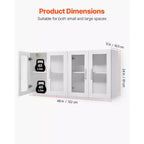 Meuble haut de buanderie VEVOR, armoire murale à 2 niveaux avec étagère réglable, rangement à 4 portes, lot de 2, blanc