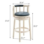 Tabourets de bar pivotants à 360 degrés en bois massif, hauteur d'assise 75 cm, en cuir
