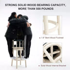 Tabourets de bar pivotants à 360 degrés en bois massif, hauteur d'assise 75 cm, en cuir