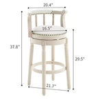 Tabourets de bar pivotants à 360 degrés en bois massif, hauteur d'assise 75 cm, en cuir