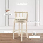 Tabourets de bar pivotants à 360 degrés en bois massif, hauteur d'assise 75 cm, en cuir