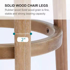 Tabourets de bar pivotants à 360 degrés en bois massif, hauteur d'assise 75 cm, en cuir