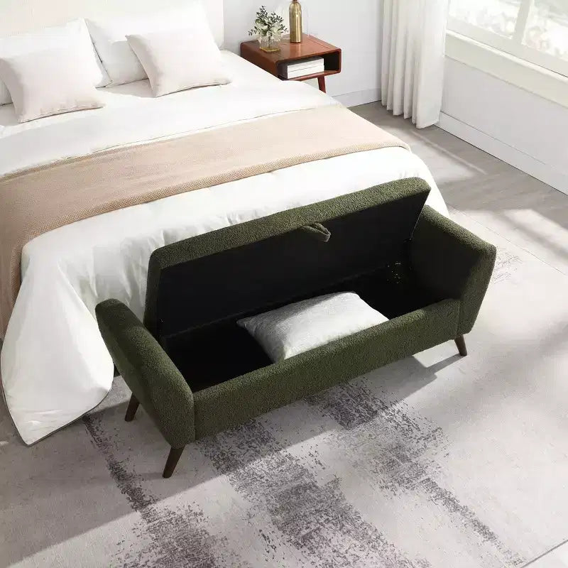 Banc de rangement capitonné GDFStudio Rupert Modern de 152 cm avec compartiment caché