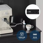 Meuble de cuisine COZONY 63 avec crochets, tiroir et étagères réglables, buffet de bar à café pour salle à manger ou salon