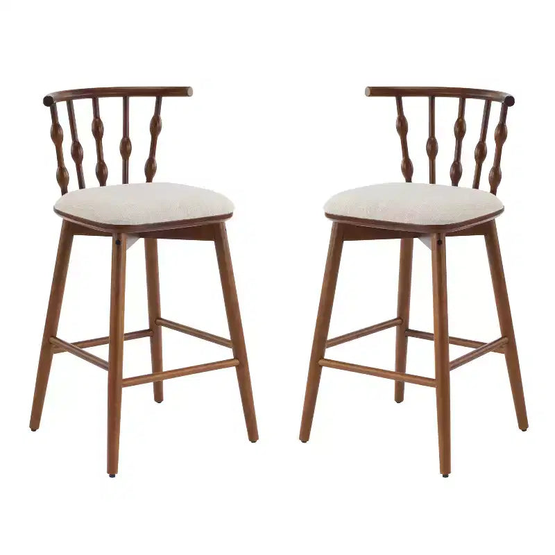 Tabourets de bar ModernLuxe (lot de 2/4), tabourets de comptoir à dossier en fuseau de style Mid-Century avec siège rembourré, tabourets de cuisine modernes pour îlot central
