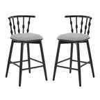 Tabourets de bar ModernLuxe (lot de 2/4), tabourets de comptoir à dossier en fuseau de style Mid-Century avec siège rembourré, tabourets de cuisine modernes pour îlot central