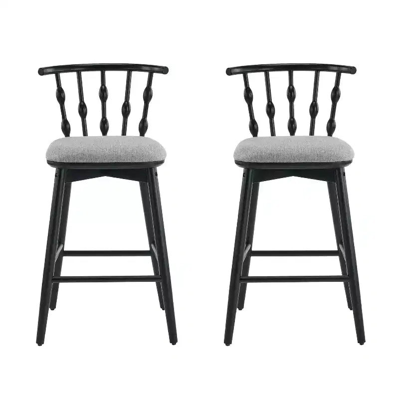 Tabourets de bar ModernLuxe (lot de 2/4), tabourets de comptoir à dossier en fuseau de style Mid-Century avec siège rembourré, tabourets de cuisine modernes pour îlot central
