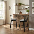 ModernLuxe Set of 2/4 Barstools, Mid-Century Spindle Back Counter Stools with Upholstered Seat, Modern Kitchen Island Stools