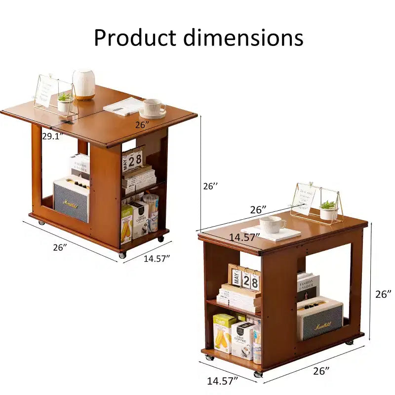 Bureau pliable en bambou GDFStudio Alarice avec rangement mobile