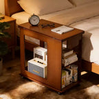 Bureau pliable en bambou GDFStudio Alarice avec rangement mobile