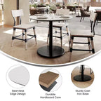Plateau de table Flash Furniture Acadia avec technologie HPL TopGuard et base de hauteur de table