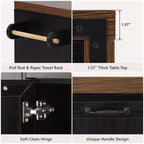 FAMYYT 102.3 Desserte de cuisine roulante avec table à manger extensible, armoire de rangement pour poubelle, étagère à épices coulissante à 3 niveaux, 2 tiroirs
