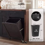 FAMYYT 102.3 Desserte de cuisine roulante avec table à manger extensible, armoire de rangement pour poubelle, étagère à épices coulissante à 3 niveaux, 2 tiroirs