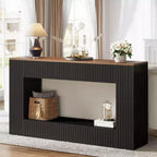 Console moderne Lantine, table d'entrée en bois de 140 cm avec rangement, table de canapé étroite et longue derrière le canapé pour salon, hall d'entrée, couloir