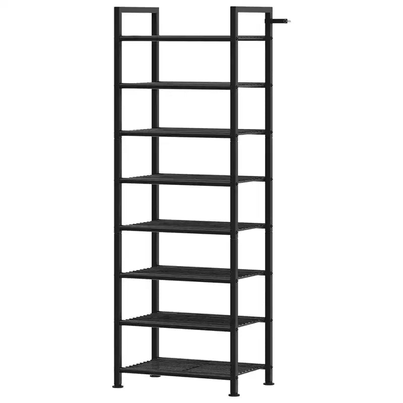 8-Tier Narrow Shoe Rack, Tall Metal Shoe Storage Organizer for 1824 Pairs, Slim Vertical Shoe Stand for Closet Entryway Small Spaces, Black