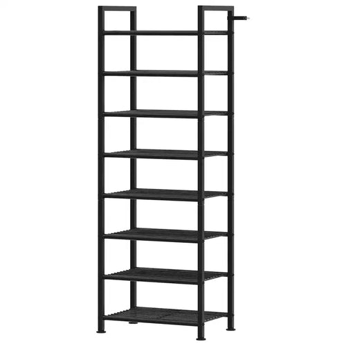 8-Tier Narrow Shoe Rack, Tall Metal Shoe Storage Organizer for 1824 Pairs, Slim Vertical Shoe Stand for Closet Entryway Small Spaces, Black