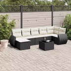 vidaXL Salon de jardin noir en résine tressée Grand salon de jardin modulable