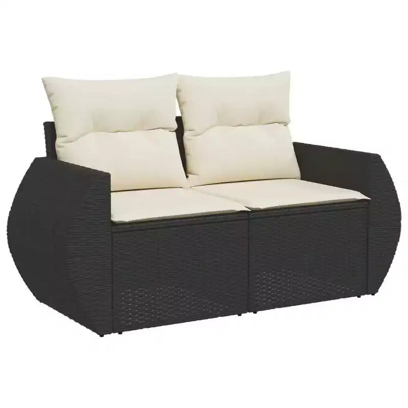 vidaXL Salon de jardin noir en résine tressée Grand salon de jardin modulable