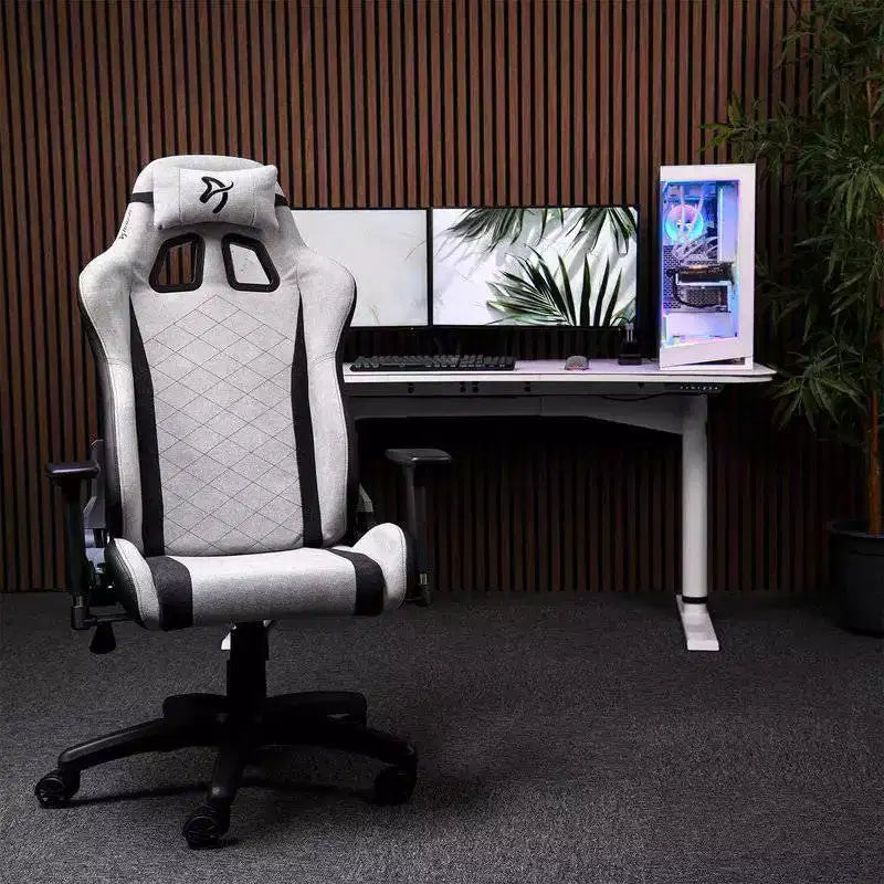 Chaise de bureau et de jeu Arozzi Avanti en tissu doux avec oreillers de soutien doux pour le cou et les lombaires