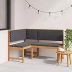 vidaXL Salon de jardin en acacia massif et polyester Naturel