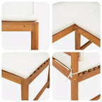 vidaXL Salon de jardin en acacia massif et polyester Naturel