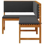 vidaXL Salon de jardin en acacia massif et polyester Naturel