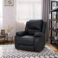 GDFStudio Nony Modern Metal and Wood Faux Leather Upholstered 360 Degree Swivel Recliner