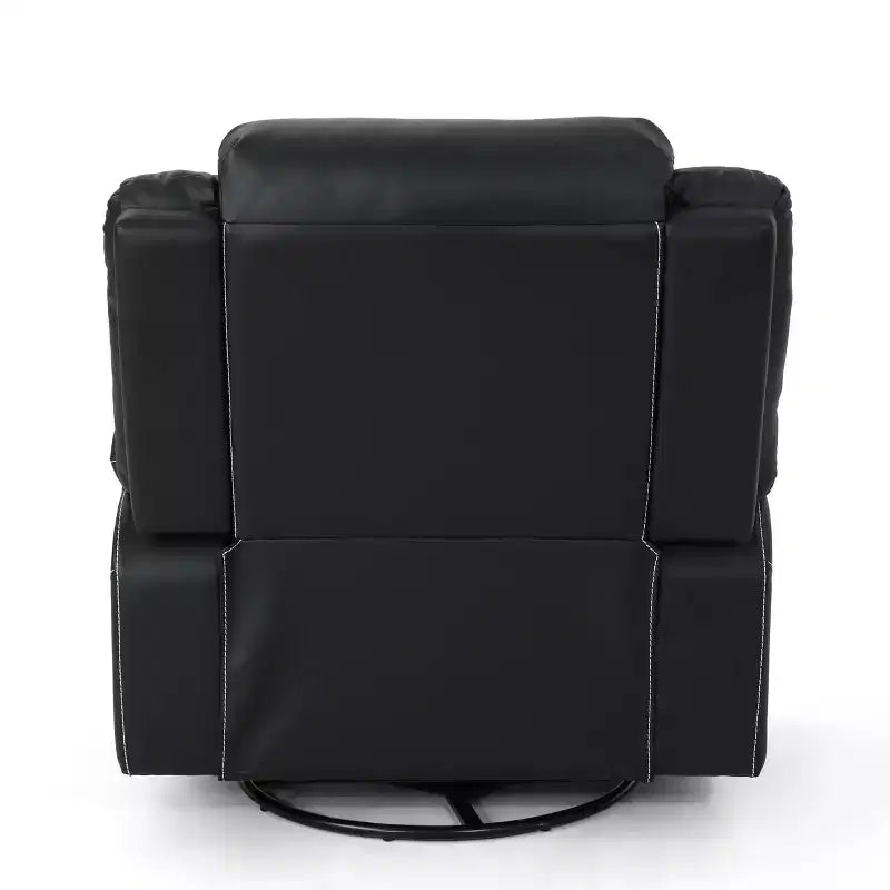 Fauteuil inclinable pivotant à 360 degrés GDFStudio Nony, en métal et bois avec revêtement en similicuir