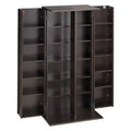 VEVOR Media Storage Cabinet, 6-Tier DVD Shelf Organizer, 24.02 x 14.49 x 50 in Multimedia Storage Organizer for CDs, DVDs, Books, Games, Brown