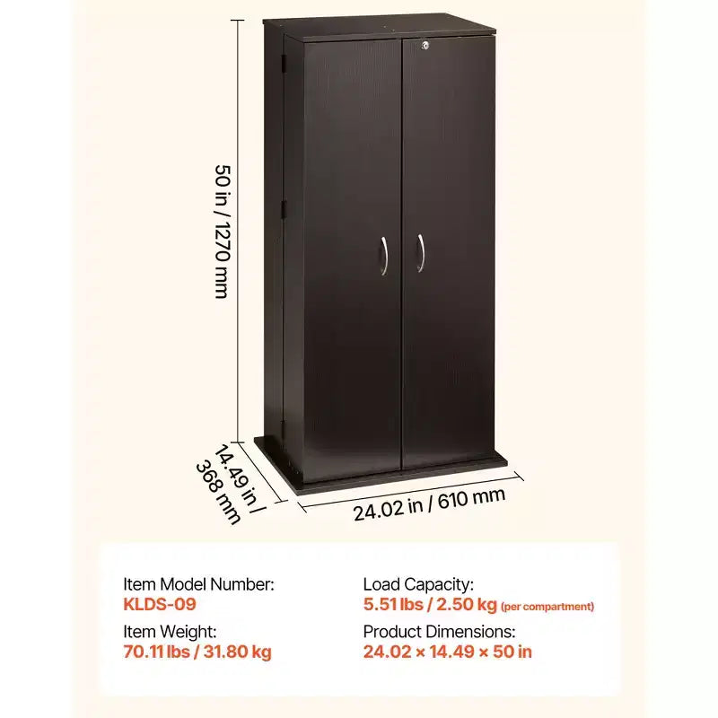 Meuble de rangement multimédia VEVOR, Étagère DVD à 6 niveaux, Organisateur de rangement multimédia de 61 x 36,8 x 127 cm pour CD, DVD, livres, jeux, marron
