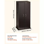 Meuble de rangement multimédia VEVOR, Étagère DVD à 6 niveaux, Organisateur de rangement multimédia de 61 x 36,8 x 127 cm pour CD, DVD, livres, jeux, marron