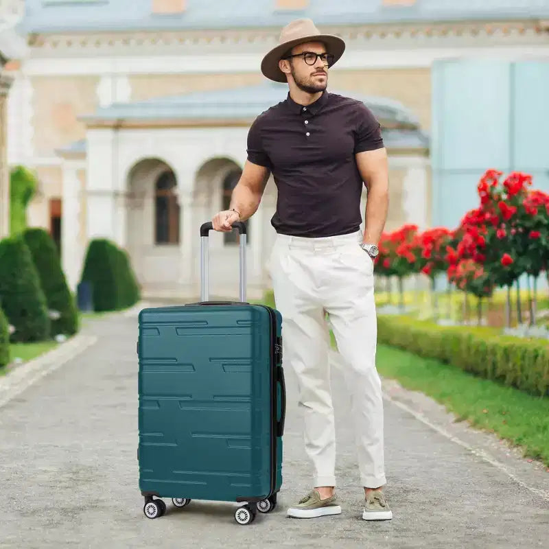Bagage rigide extensible de 24 pouces - Valise légère en ABS avec roulettes multidirectionnelles et serrure TSA, approuvée par les compagnies aériennes