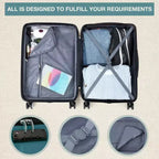 Bagage rigide extensible de 24 pouces - Valise légère en ABS avec roulettes multidirectionnelles et serrure TSA, approuvée par les compagnies aériennes