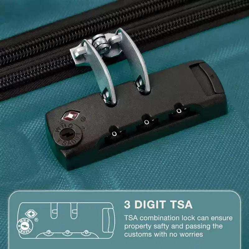 Bagage rigide extensible de 24 pouces - Valise légère en ABS avec roulettes multidirectionnelles et serrure TSA, approuvée par les compagnies aériennes
