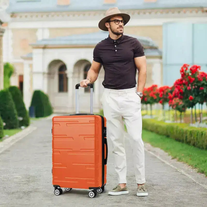 Bagage rigide extensible de 24 pouces - Valise légère en ABS avec roulettes multidirectionnelles et serrure TSA, approuvée par les compagnies aériennes