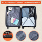Bagage rigide extensible de 24 pouces - Valise légère en ABS avec roulettes multidirectionnelles et serrure TSA, approuvée par les compagnies aériennes