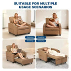 Fauteuil-lit convertible 3-en-1 avec ports USB, porte-gobelets et poches latérales - Canapé-lit gigogne avec dossier réglable pour petits espaces