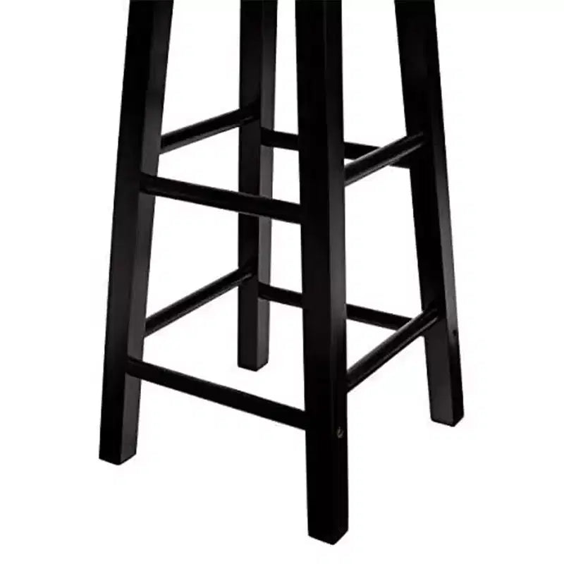 Tabourets de bar de cuisine classiques PJ Wood à siège rond de 74 cm de haut pour maisons, salles à manger et bars, avec sièges sans dossier, pieds carrés, naturels, lot de 2