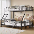 Bunk Bed Twin Over Full with Ladder and Arched Guardrail, Heavy Duty Bunkbeds Frame with Sturdy Steel Slats Support for Kids Boys Girls, Space-Saving