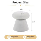 GDFStudio Becka Pouf Ottoman Pivotant en Tissu Teddy en Forme de Champignon avec Cadre en Bois