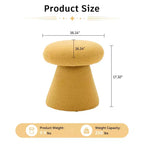GDFStudio Becka Pouf Ottoman Pivotant en Tissu Teddy en Forme de Champignon avec Cadre en Bois