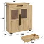 Dessert mobile COZONY avec roues, placard de rangement avec tiroir, étagère à épices et porte-serviettes, chariot de cuisine roulant pour petits espaces