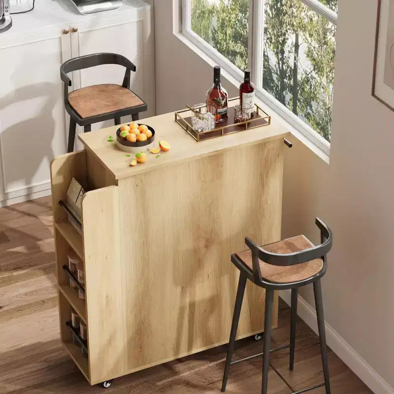 Dessert mobile COZONY avec roues, placard de rangement avec tiroir, étagère à épices et porte-serviettes, chariot de cuisine roulant pour petits espaces