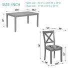 Ensemble de salle à manger GDFStudio Loren 5 pièces avec cadre en bois massif et chaises rembourrées