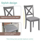 Ensemble de salle à manger GDFStudio Loren 5 pièces avec cadre en bois massif et chaises rembourrées